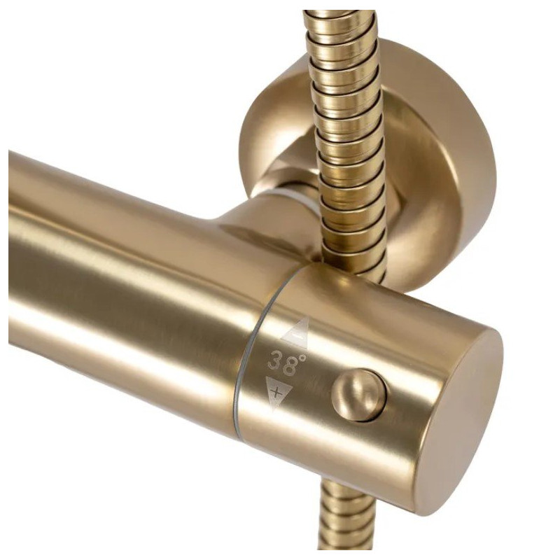Rea zestaw natryskowy z termostatem Parot złoty szczotkowany