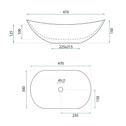 Rea umywalka nablatowa Royal Mini black/white