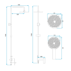 Rea zestaw natryskowy Veneta złoty