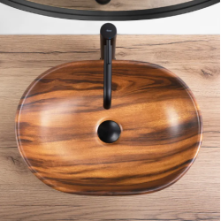 Rea umywalka nablatowa Amelia 48 Wood Matt