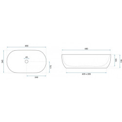 Rea umywalka nablatowa Amelia 48 Wood Matt