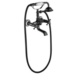 Rea Bateria Wannowa Ścienna Rustico czarna przecierana