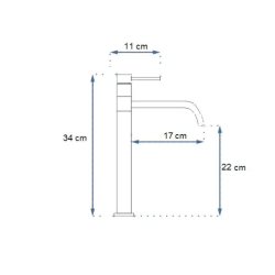 Rea Bateria Umywalkowa Wysoka Lugano złota szczotkowana