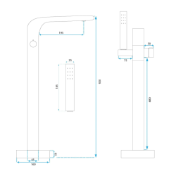 Rea Bateria Wannowa Stojąca Clark złota szczotkowana