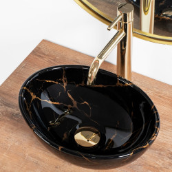 Rea umywalka nablatowa Sofia Mini black Marble Shiny