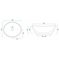 Rea umywalka nablatowa Sofia Mini black Marble Shiny