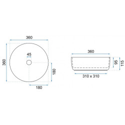 Rea umywalka nablatowa Sami gold Brush/white