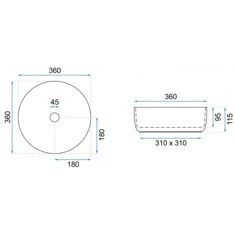 Rea umywalka nablatowa Sami gold Brush/white