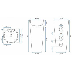 Rea umywalka wolnostojąca Anya Granit Matt