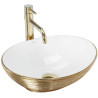 Rea umywalka nablatowa Sofia gold Brush/white