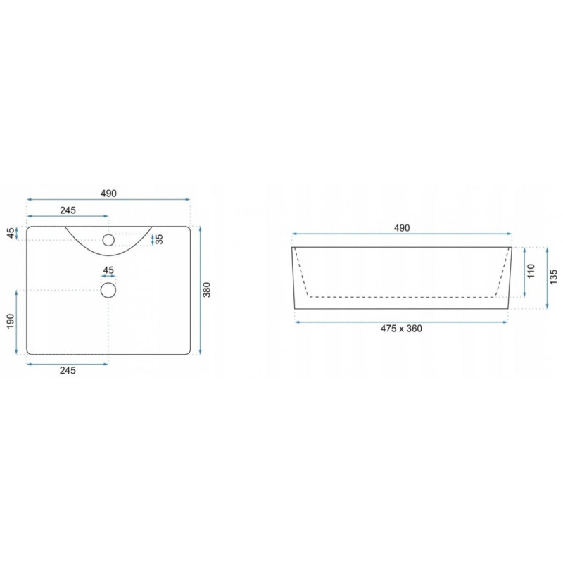 Rea umywalka nablatowa Kelly Marmo