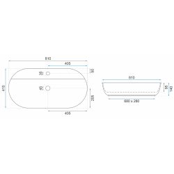 Rea umywalka nablatowa Aura 81