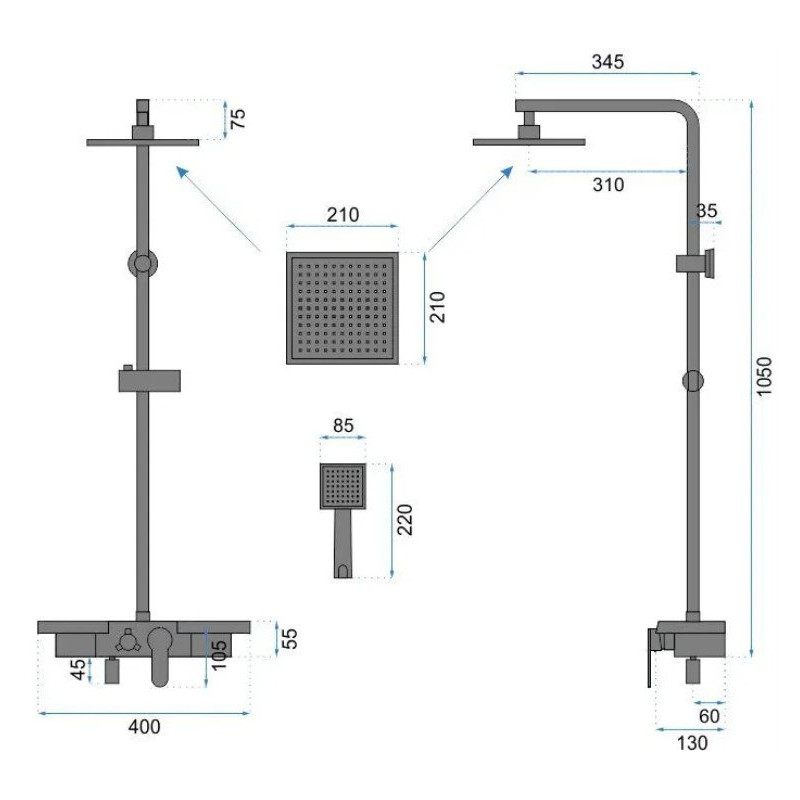 Rea zestaw natryskowy Bravo złoty