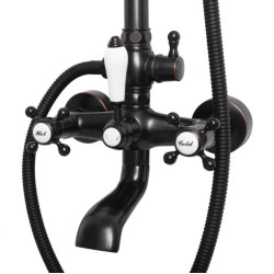 Rea zestaw natryskowy Bergamo czarny Przecierany