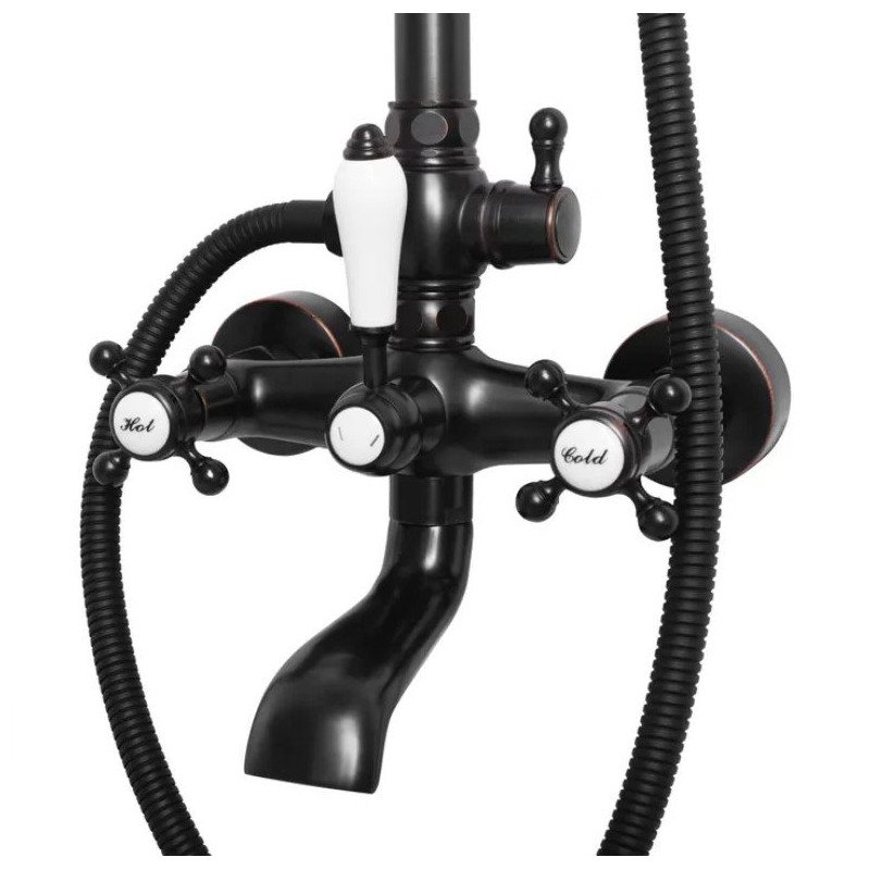 Rea zestaw natryskowy Bergamo czarny Przecierany