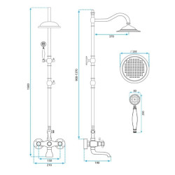 Rea zestaw natryskowy Bergamo czarny Przecierany
