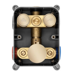 Rea zestaw natryskowy podtynkowy z termostatem złoty Lungo