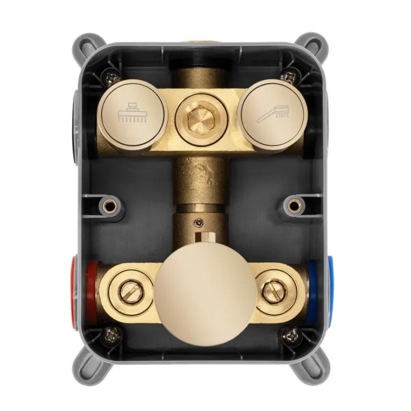 Rea zestaw natryskowy podtynkowy z termostatem złoty Lungo