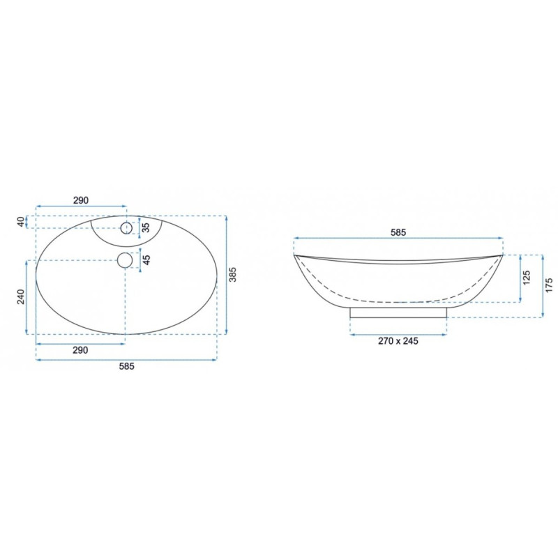 Rea umywalka nablatowa Rosa-2 /Small/