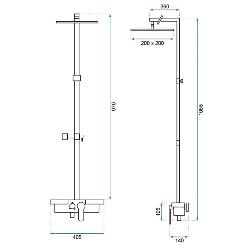 Rea zestaw natryskowy Lucas chrom