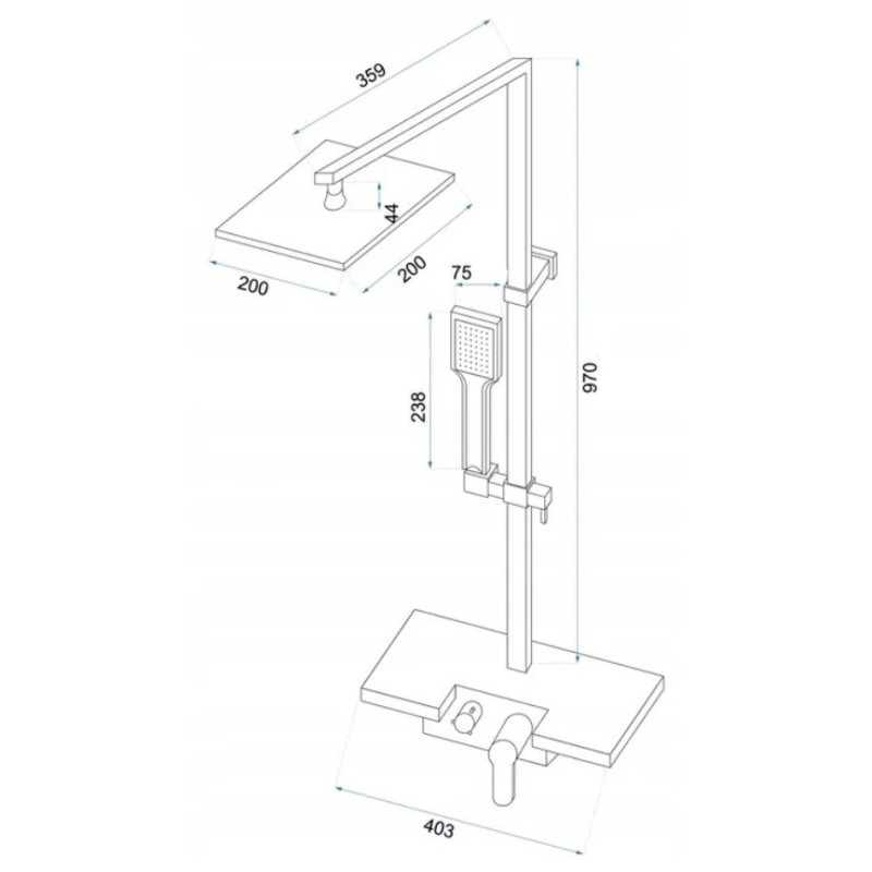 Rea zestaw natryskowy Lucas chrom