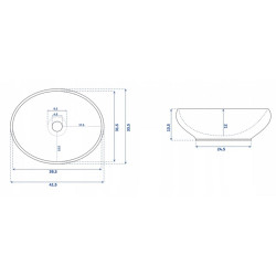 Rea umywalka nablatowa Sofia gold/white