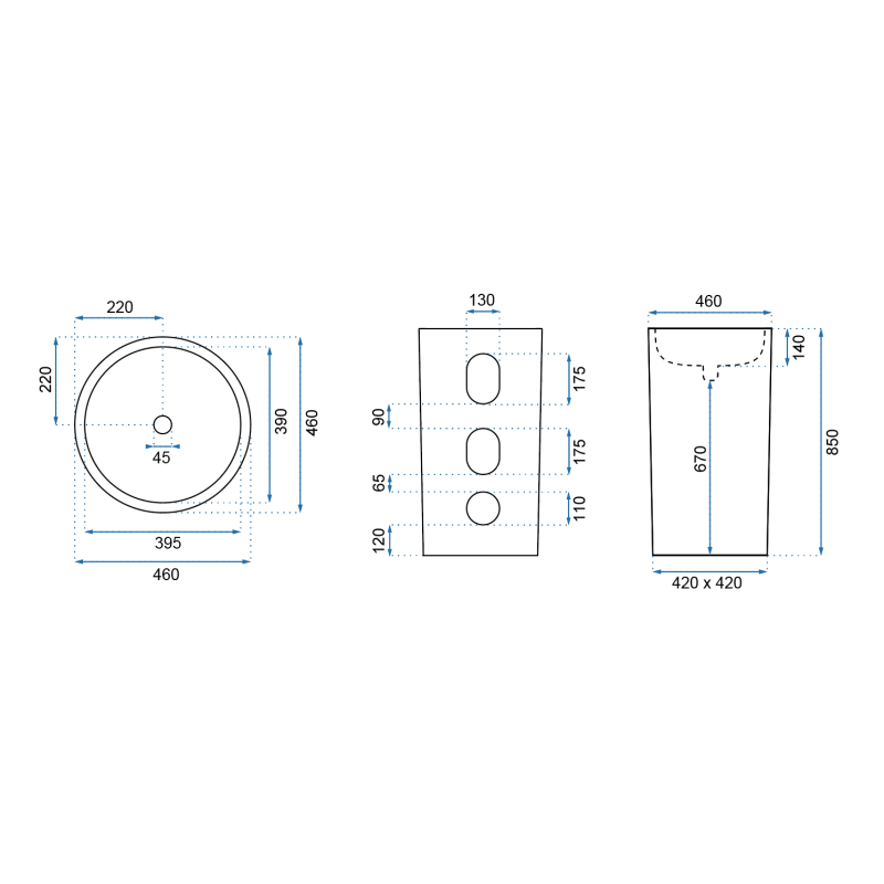 Rea umywalka wolnostojąca Estera