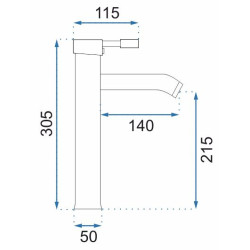 Rea bateria umywalkowa wysoka Graf chrom