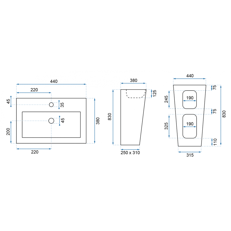 Rea umywalka wolnostojąca Daria