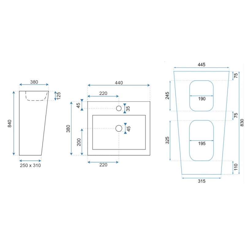 Rea umywalka wolnostojąca Daria