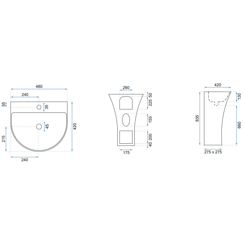 Rea umywalka wolnostojąca Rita