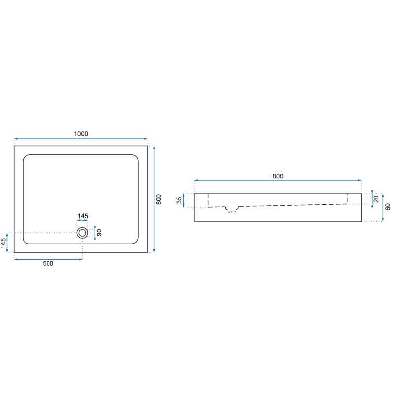 Rea brodzik 90x90x6 Savoy white