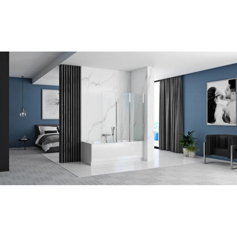 Rea parawan wannowy 3-częściowy 1200x1400 Agat chrom