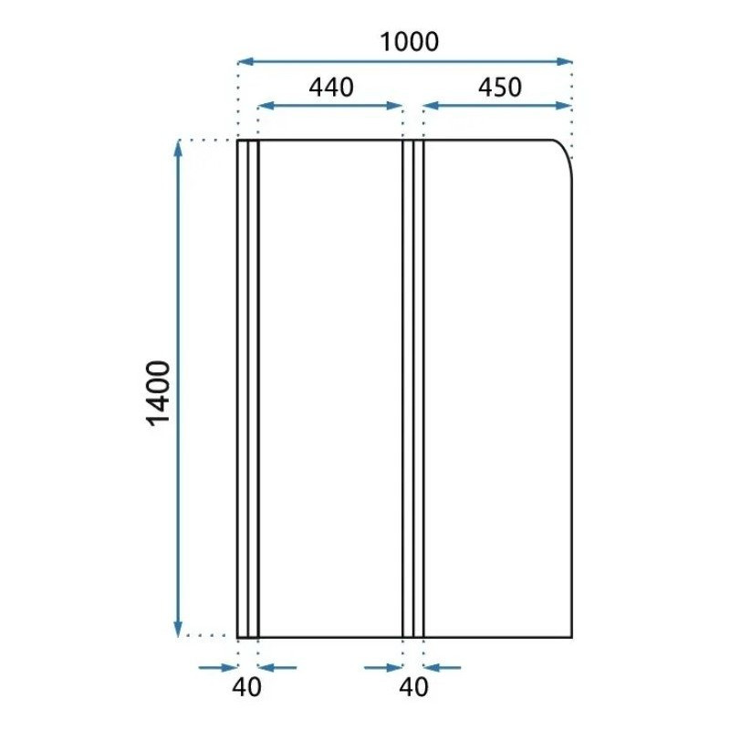 Rea parawan wannowy 2-częściowy 1000x1400 Agat chrom
