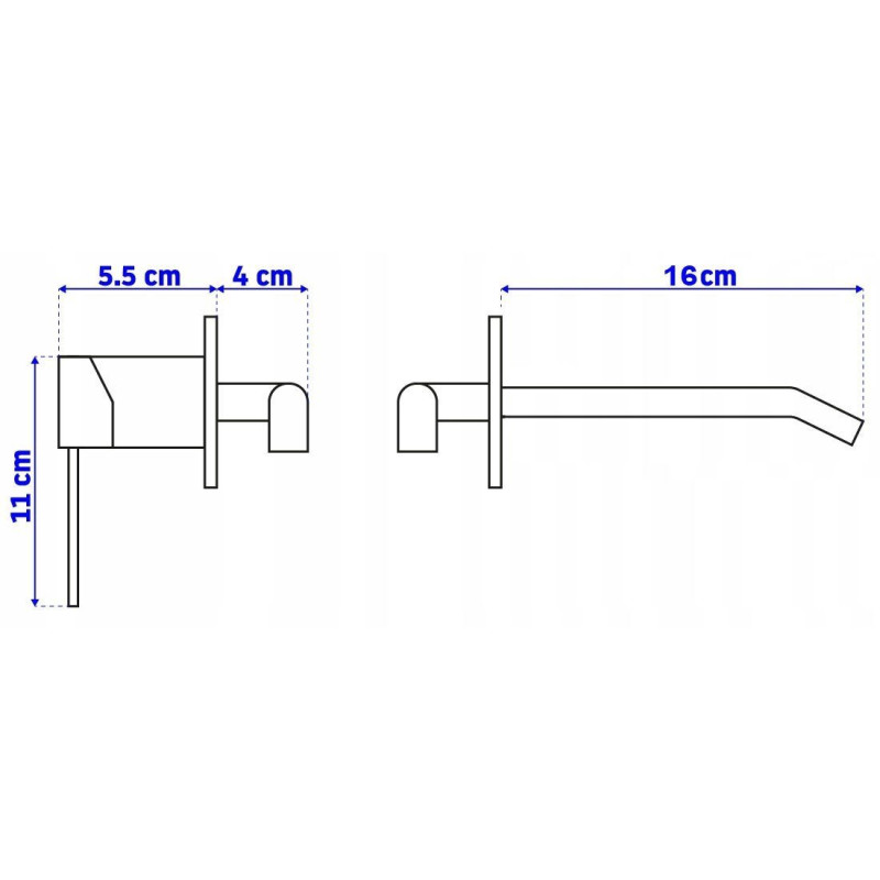Rea Bateria Umywalkowa Podtynkowa Lungo czarna