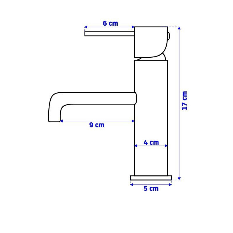 Rea bateria umywalkowa niska Lungo chrom