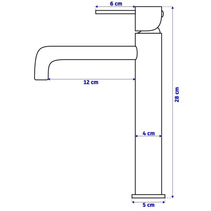 Rea Bateria Umywalkowa Wysoka Lungo czarna
