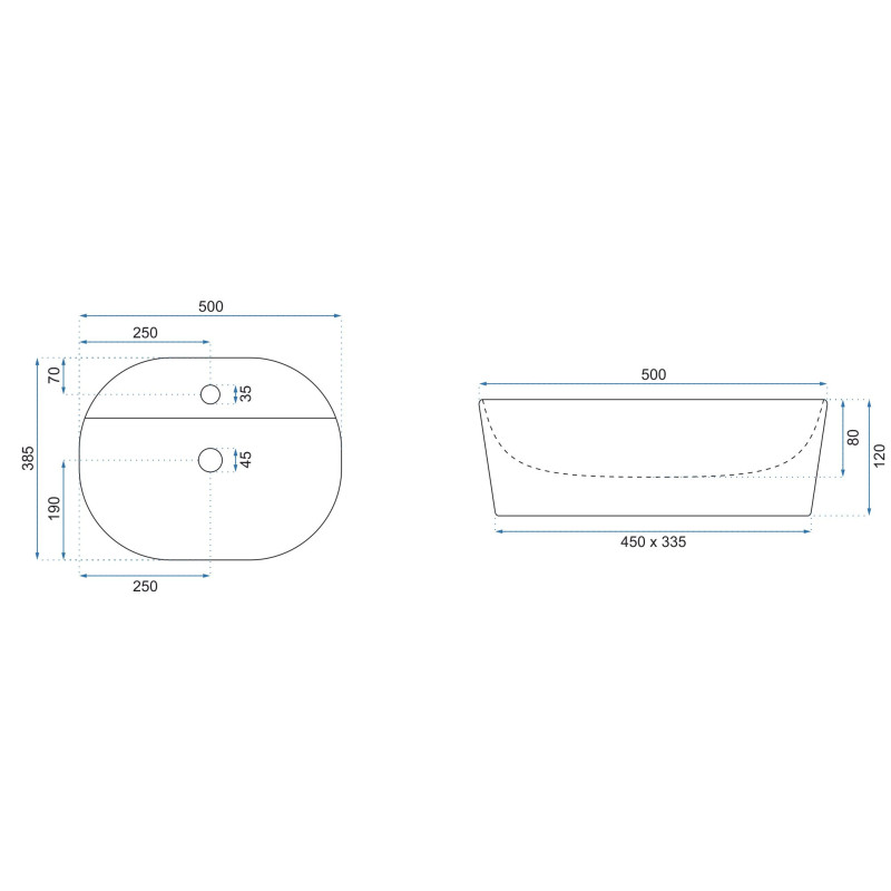 Rea umywalka nablatowa Carina