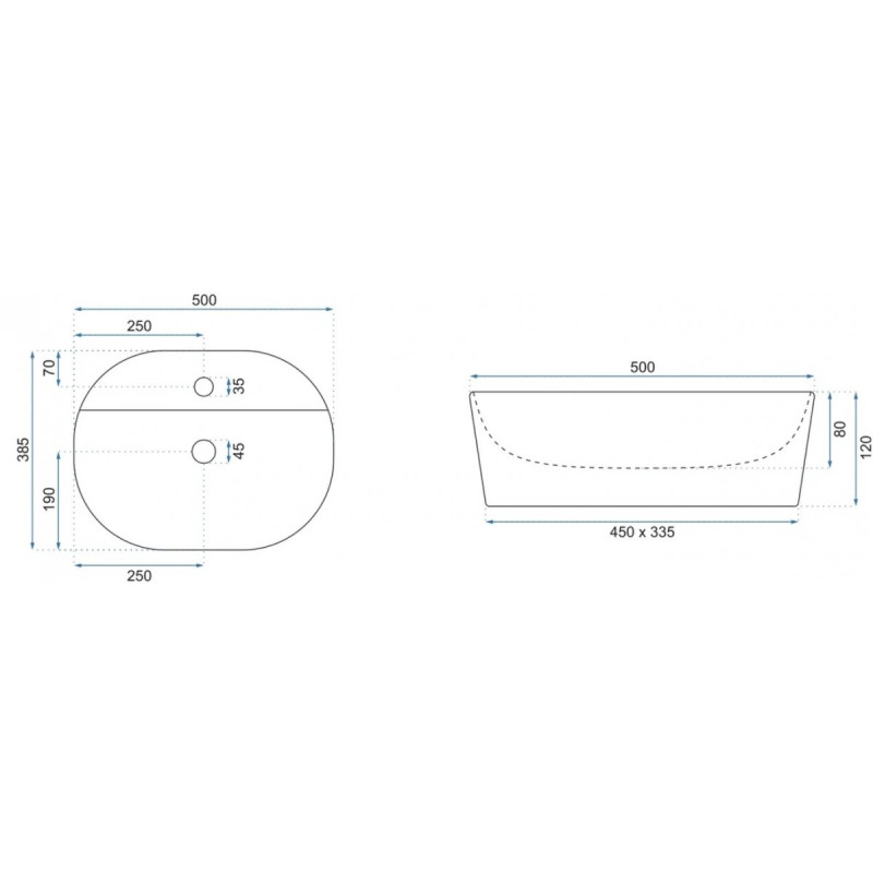 Rea umywalka nablatowa Carina