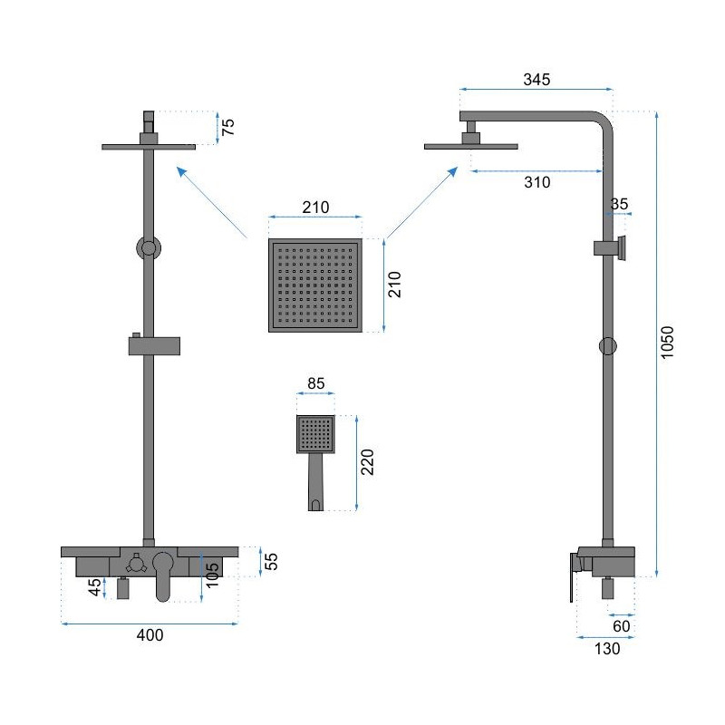 Rea zestaw natryskowy Bravo czarny