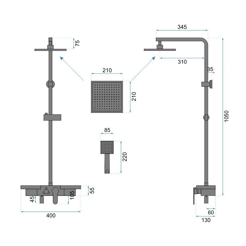 Rea zestaw natryskowy Bravo czarny