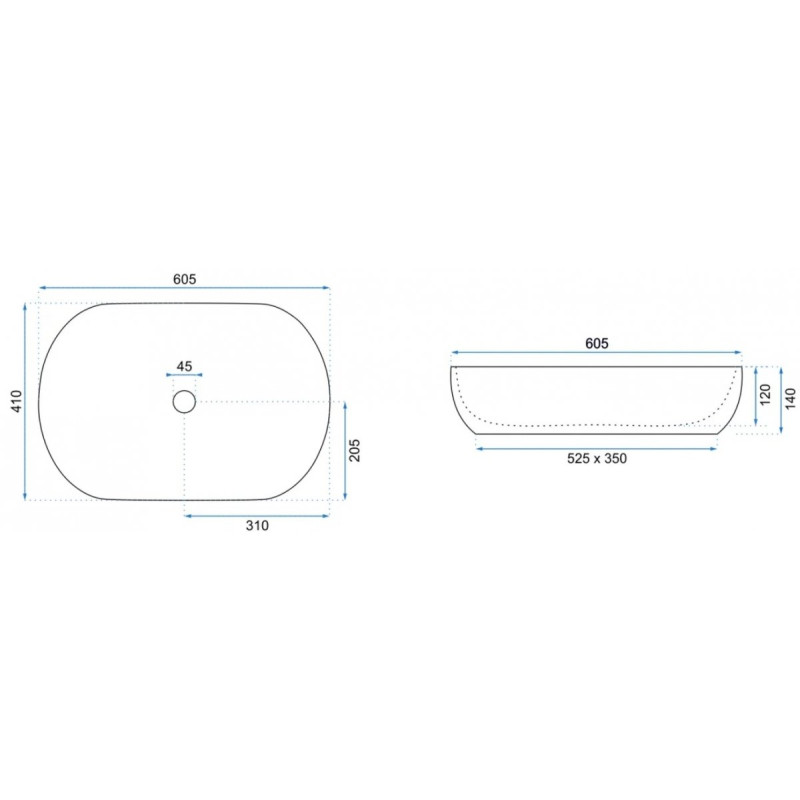 Rea umywalka nablatowa Cleo 61