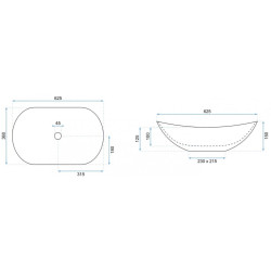 Rea umywalka nablatowa Royal black/white