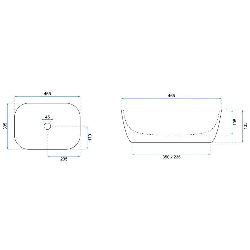 Rea umywalka nablatowa Belinda black Matt