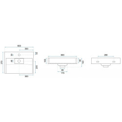 Rea umywalka nablatowa/ścienna Goya 60