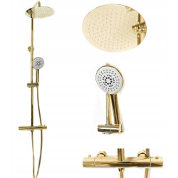 Rea zestaw natryskowy z termostatem Vincent złoty