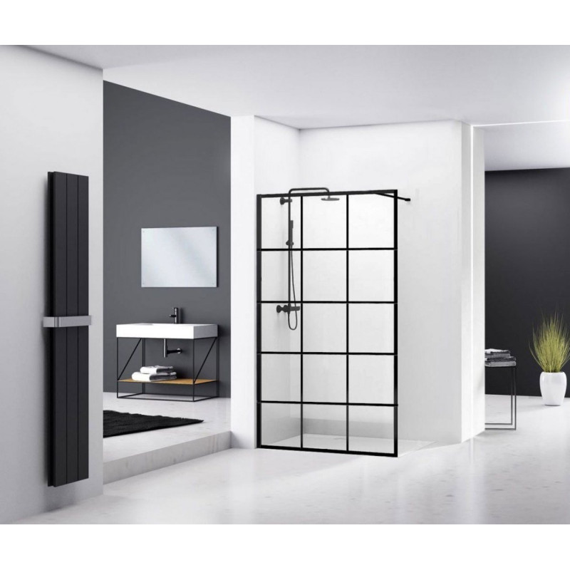 Loftowa ściana szklana Bler-1 czarna 120 cm od REA – styl i elegancja w Twoim wnętrzu!