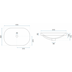 Rea umywalka nablatowa/wpuszczana Arleta