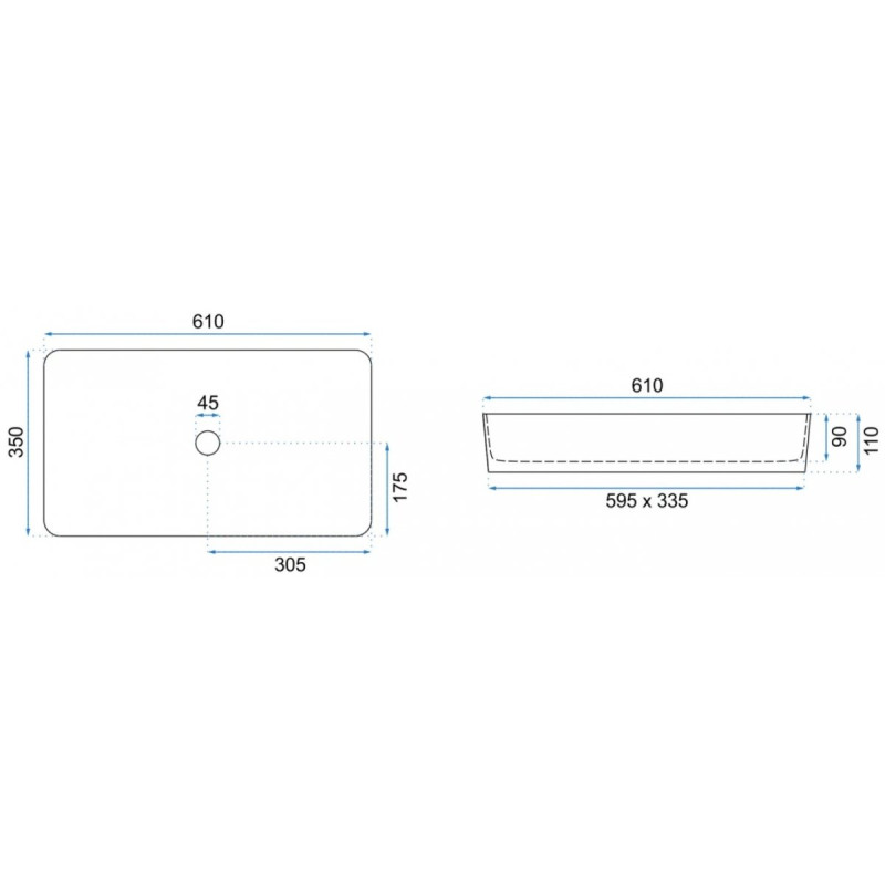 Rea umywalka nablatowa Denis black Matt