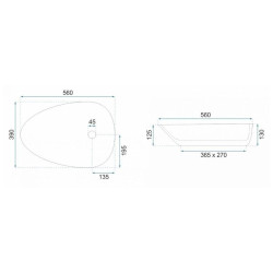 Rea umywalka nablatowa Greta 55